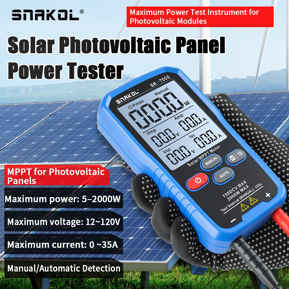 Energy Monitor Meter - เครื่องทดสอบแผงโซลาร์เซลล์ SNAKOL SK-705 MPPT Tester 1000W