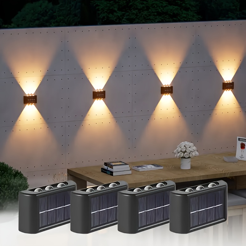 Solar Lamp - ไฟ LED พลังงานแสงอาทิตย์สำหรับภายนอกอาคาร กันน้ำ ติดผนัง ส่องสว่างขึ้นและลง