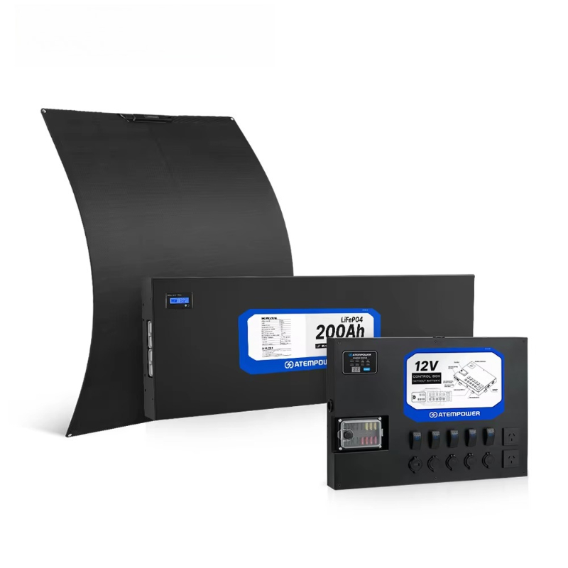 Solar Panel 200W - Camping Dual แบตเตอรี่ระบบ 200W แผงพลังงานแสงอาทิตย์แบบยืดหยุ่น 12V