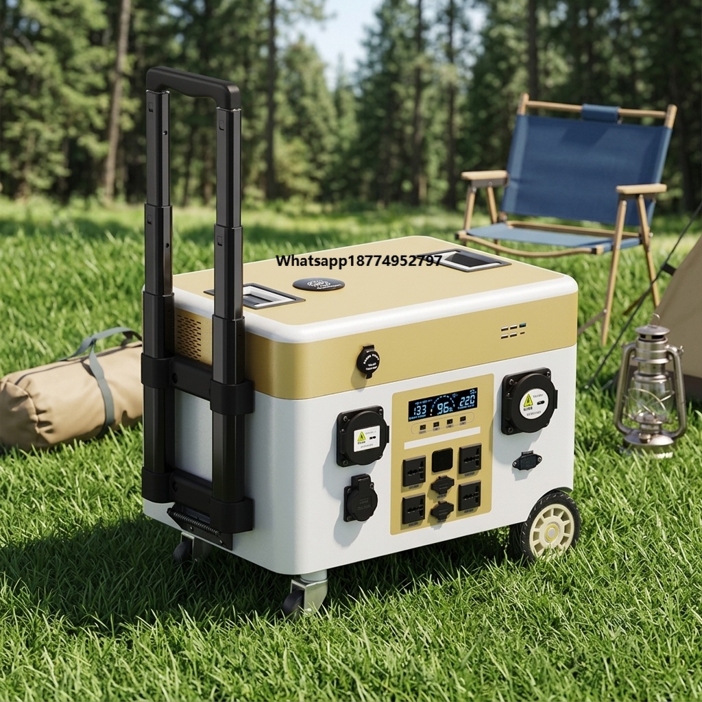 Solar Panel - เครื่องกำเนิดไฟฟ้าพลังงานแสงอาทิตย์แบบพกพา 5000Wh พร้อมแผงโซลาร์เซลล์ ชาร์จรถยนต์ได้ สถานีสำรองไฟฟ้าสำหรับบ้านเคลื่อนที่ รถตู้ไฟฟ้า
